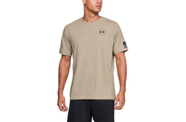 Image of Under Armour UA Freedom Flag T-Shirt - Mens, Desert Sand, Small, 1333350290SM