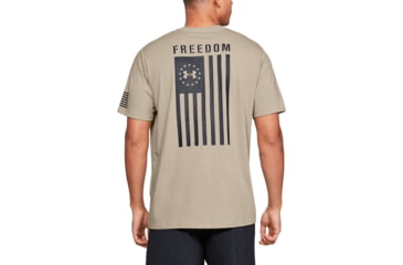 Image of Under Armour UA Freedom Flag T-Shirt - Mens, Desert Sand, Small, 1333350290SM