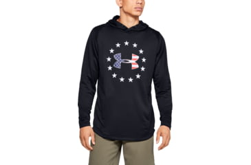 Image of Under Armour UA Freedom Tech Terry Hoodie - Mens, Black/White, 2X-Large, 13231050022X