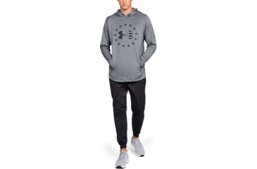 Image of Under Armour UA Freedom Tech Terry Hoodie - Mens, Steel/Black, 2X-Large, 13231050362X