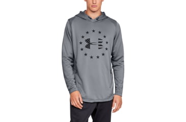Image of Under Armour UA Freedom Tech Terry Hoodie - Mens, Steel/Black, 2X-Large, 13231050362X