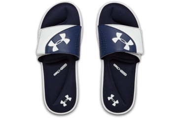 Image of Under Armour UA Ignite VI Slide Sandal - Mens, White/Blue, 15, 302271110115