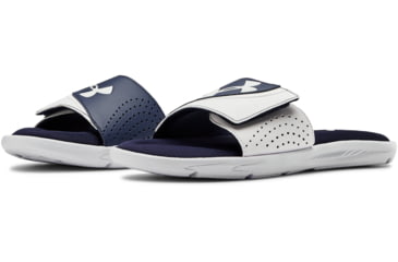 Image of Under Armour UA Ignite VI Slide Sandal - Mens, White/Blue, 15, 302271110115
