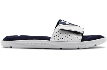 Image of Under Armour UA Ignite VI Slide Sandal - Mens, White/Blue, 15, 302271110115