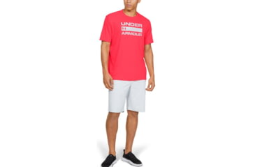 Image of Under Armour UA Iso-Chill Stacked Short Sleeve T-Shirt - Mens, Medium, Pink, 1353897628MD
