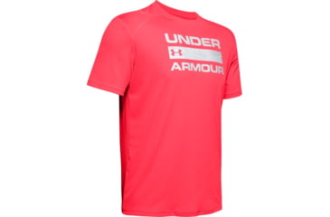 Image of Under Armour UA Iso-Chill Stacked Short Sleeve T-Shirt - Mens, Medium, Pink, 1353897628MD