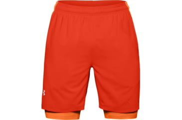 Image of Under Armour UA Launch SW 2-in-1 Running Shorts - Mens, 2XL, Ultra Orange, 13265768562X
