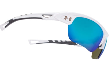 Image of Under Armour UA Octane Sunglasses, Blue Multiflection Lens, Shiny White, One Size Fits Most, UA8600094-100961