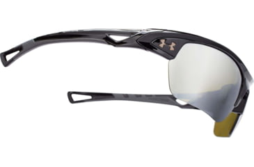 Image of Under Armour UA Octane Sunglasses, Game Day with Chrome Multiflection Lens, Shiny Black, One Size Fits Most, UA8600094-000933