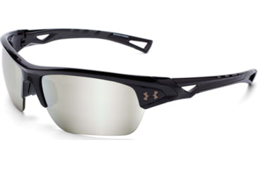 Image of Under Armour UA Octane Sunglasses, Game Day with Chrome Multiflection Lens, Shiny Black, One Size Fits Most, UA8600094-000933