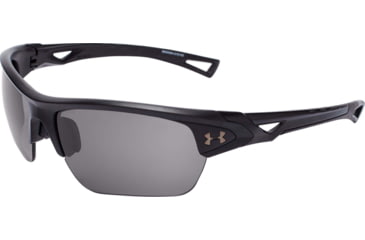 Image of Under Armour UA Octane Sunglasses, Gray Lens, Satin Black, One Size Fits Most, UA8600094-010100