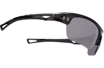 Image of Under Armour UA Octane Sunglasses, Gray Polarized Lens, Shiny Black, One Size Fits Most, UA8640094-000108