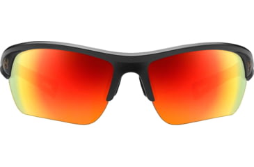 Image of Under Armour UA Octane Sunglasses, Orange Baseball Tuned Lens, Satin Black, One Size Fits Most, UA8650094-010144