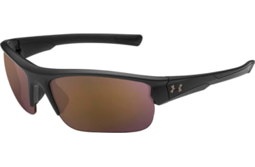 Image of Under Armour UA Propel Sunglasses, Blasck Road Lens, Satin Black, One Size Fits Most, UA8650106-010124