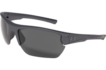 Image of Under Armour UA Propel Sunglasses, Gray Lens, Satin Carbon, One Size Fits Most, UA8600106-060100