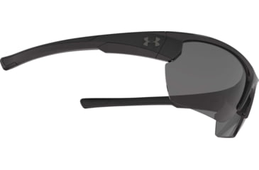 Image of Under Armour UA Propel Sunglasses, Gray Lens, Shiny Black, One Size Fits Most, UA8600106-000100