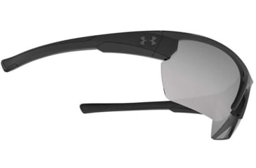 Image of Under Armour UA Propel Sunglasses, Gray Polarized Lens, Shiny Black, One Size Fits Most, UA8640106-000118