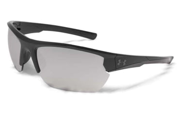Image of Under Armour UA Propel Sunglasses, Gray Polarized Lens, Shiny Black, One Size Fits Most, UA8640106-000118
