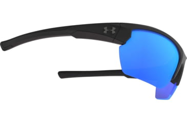Image of Under Armour UA Propel Sunglasses, Rubber Gray Blue Lens, Satin Black, One Size Fits Most, UA8600106-010161