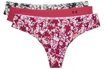 Image of Under Armour UA Pure Stretch Print Thong - 3-Pack, Large, Aubergine, 1325617696LG