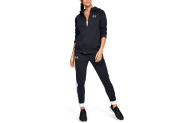 Image of Under Armour UA Rival Fleece Sportstyle LC Sleeve Graphic Hoodie - Womens, Black, Large, 1348559001LG