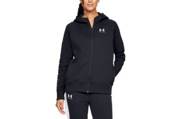 Image of Under Armour UA Rival Fleece Sportstyle LC Sleeve Graphic Hoodie - Womens, Black, Large, 1348559001LG