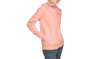 Image of Under Armour UA Rival Fleece Sportstyle LC Sleeve Graphic Hoodie - Womens, Calla, Small, 1348559689SM