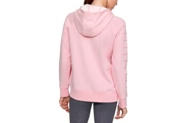Image of Under Armour UA Rival Fleece Sportstyle LC Sleeve Graphic Hoodie - Womens, Lipstick, 2X-Large, 13485596912X