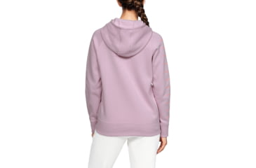 Image of Under Armour UA Rival Fleece Sportstyle LC Sleeve Graphic Hoodie - Womens, Pink Fog, Large, 1348559694LG