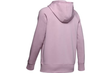 Image of Under Armour UA Rival Fleece Sportstyle LC Sleeve Graphic Hoodie - Womens, Pink Fog, Large, 1348559694LG
