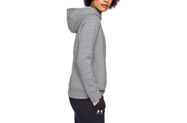 Image of Under Armour UA Rival Fleece Sportstyle LC Sleeve Graphic Hoodie - Womens, Steel Medium Heather, Small, 1348559035SM
