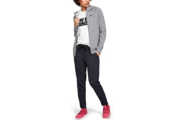 Image of Under Armour UA Rival Fleece Sportstyle LC Sleeve Graphic Hoodie - Womens, Steel Medium Heather, Small, 1348559035SM