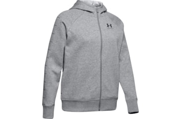 Image of Under Armour UA Rival Fleece Sportstyle LC Sleeve Graphic Hoodie - Womens, Steel Medium Heather, Small, 1348559035SM