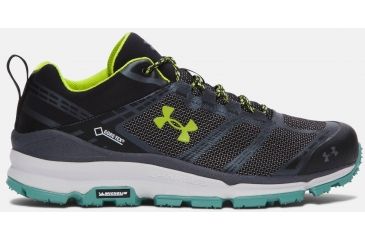 Image of Under Armour Verge Low GTX Hiking Shoe - Men's-Black/Gray/Velocity-Medium-8.5