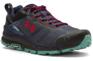 Image of Under Armour Verge Low GTX Hiking Shoe - Men's-Blue Knight/Black/Red-Medium-8.5