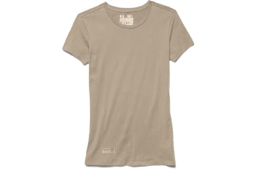 Image of Under Armour Womens Tactical Short Sleeve Charged Cotton T-Shirt,Desert Sand,Large 1235247290LG