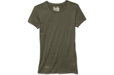 Image of Under Armour Womens Tactical Short Sleeve Charged Cotton T-Shirt,OD Green,Large 1235247390LG
