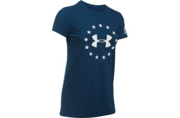 Image of Under Armour Womens Ua Freedom Logo T, Blackout Navy - 1300367997MD