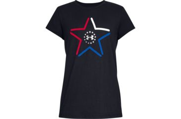 Image of Under Armour UA Freedom Star T-Shirt - Women's, Large, Black, 1327572001LG