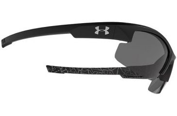 Image of Under Armour Youth Nitro L Sunglasses, Black/Silver Frame,Gray Multiflection Lens U8600048-018801