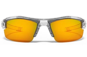Image of Under Armour Youth Nitro L Sunglasses, Clear Frame,Gray/Orange Multiflection Lens U8600048-141441