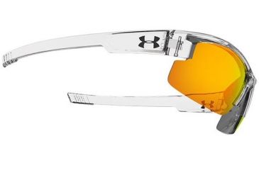 Image of Under Armour Youth Nitro L Sunglasses, Clear Frame,Gray/Orange Multiflection Lens U8600048-141441
