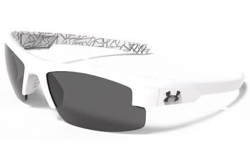 Image of Under Armour Youth Nitro L Sunglasses, White/Black Frame, Gray Multiflection Lens U8600048-881101