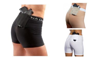 Image of Undertech Ultimate Compression Women's Concealment Holster Shorts, Black, Nude, White