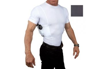 Image of UnderTech Undercover Mens Concealment Holster Crew Neck Coolux Shirt,Grey,XL T1018GR-XL
