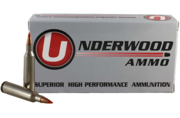 Image of Underwood Ammo .22-250 Remington 50 Grain Polymer Tipped Spitzer Nickel Plated Brass Cased Rifle Ammo, 20 Rounds, 427