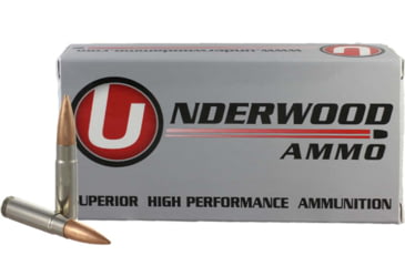 Image of Underwood Ammo .300 AAC Blackout 220 Grain Hollowpoint Boat Tail Match Nickel Plated Brass Cased Rifle Ammo, 20 Rounds, 419