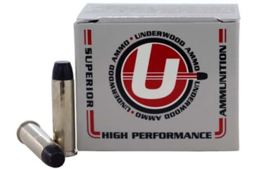 Image of Underwood Ammo .357 Magnum 180 Grain Coated Hard Cast Nickel Plated Brass Cased Pistol Ammo, 20 Rounds, 720