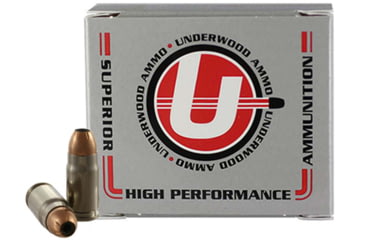 Image of Underwood Ammo .357 Sig 124 Grain Jacketed Hollow Point Nickel Plated Brass Cased Pistol Ammo, 20 Rounds, 147