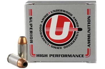 Image of Underwood Ammo .40 S&amp;W 150 Grain Jacketed Hollow Point Nickel Plated Brass Cased Pistol Ammo, 20 Rounds, 222